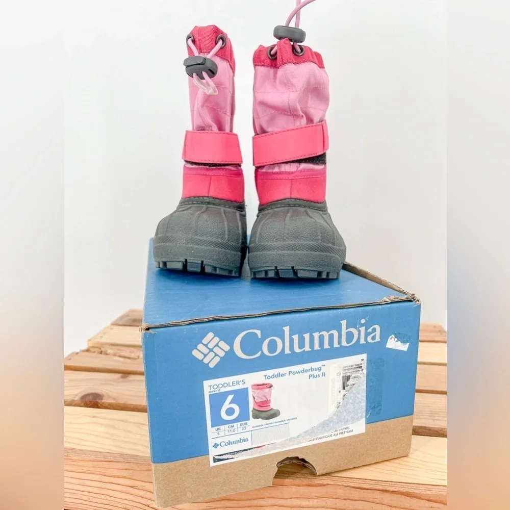 Columbia Girl Winter Snow Boots Black Pink